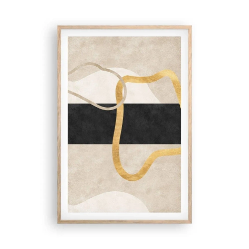 Poster în ramă de stejar deschis - Forme înbuclite - 61x91 cm