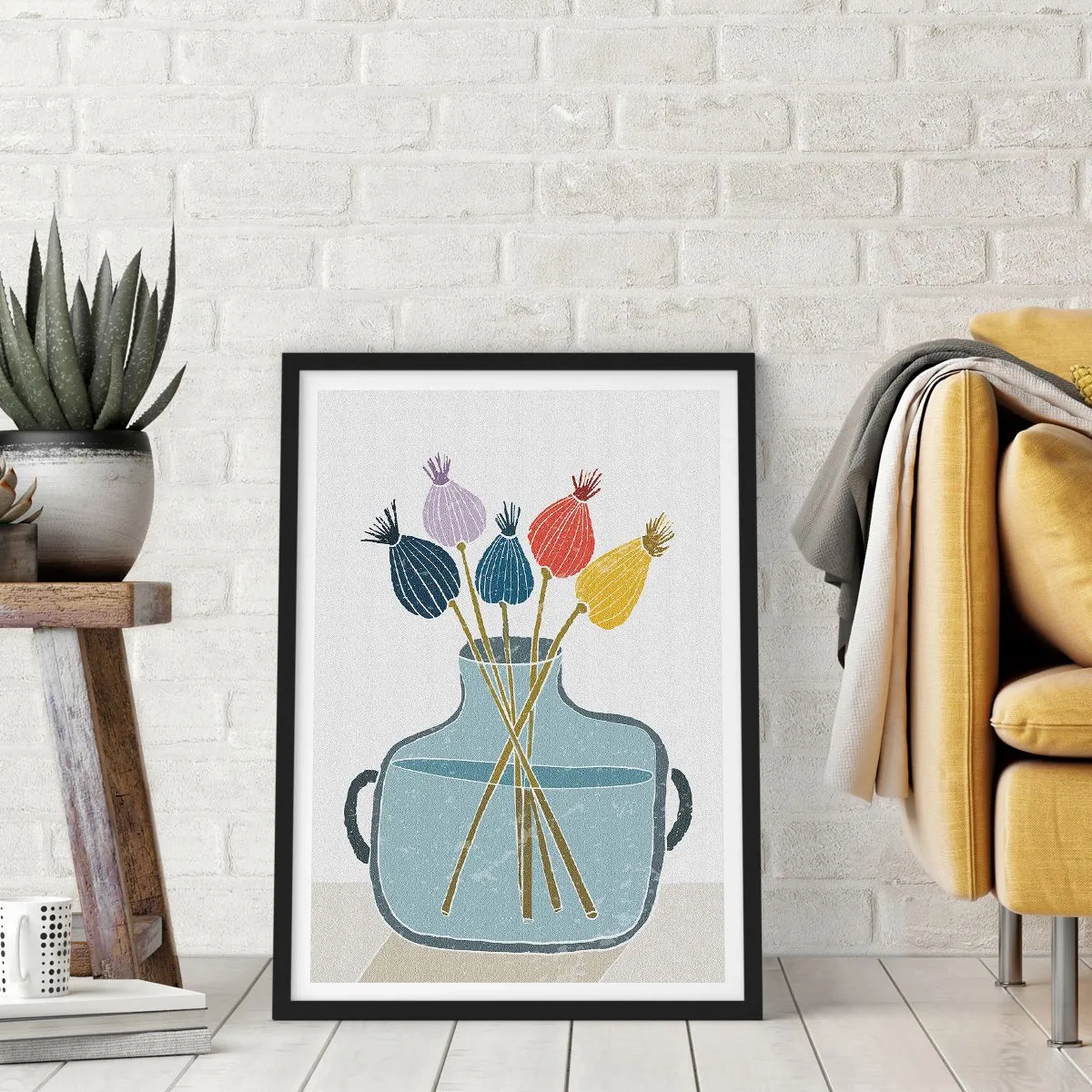 Poster în ramă neagră - Paparune sau maci? - 30x40 cm