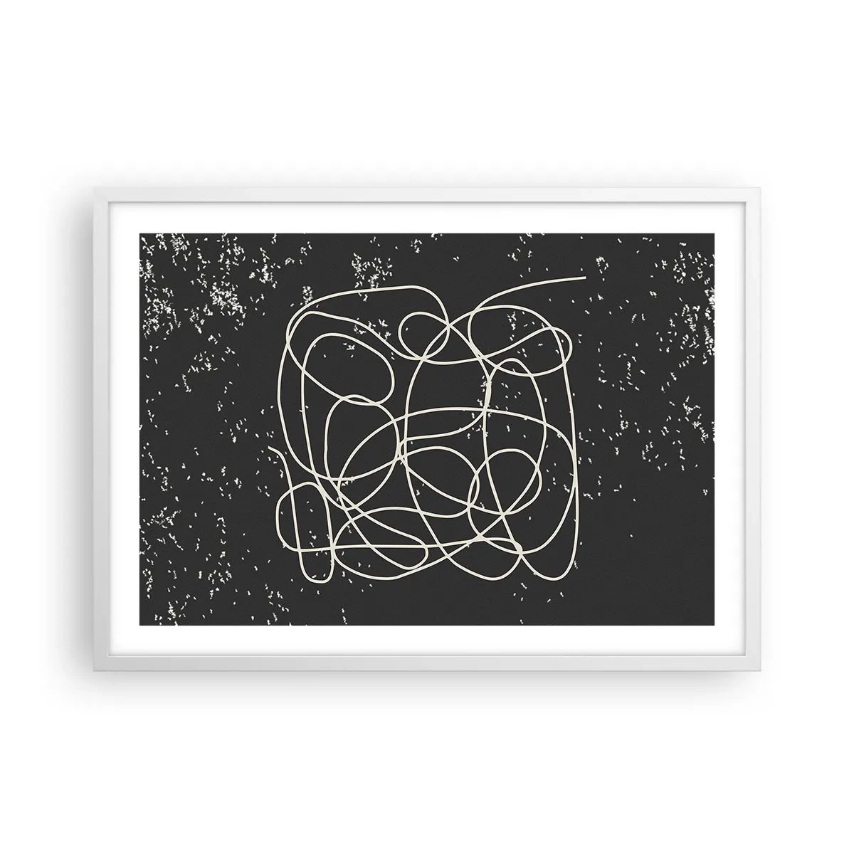 Poster în ramă albă - Gânduri rătăcitoare - 70x50 cm