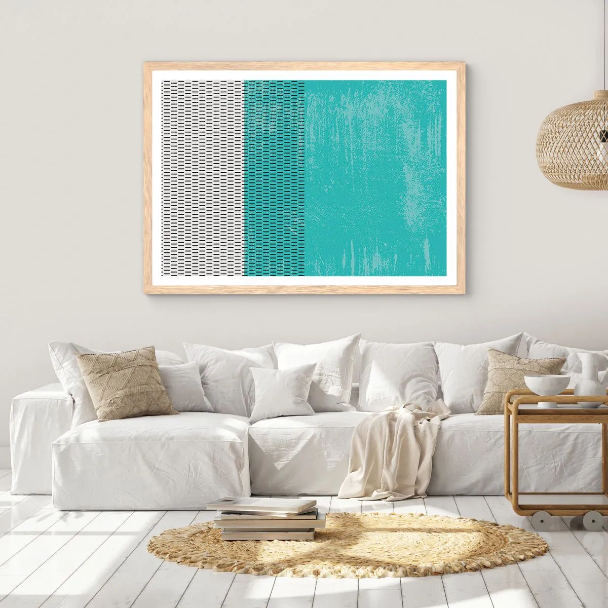 Poster în ramă de stejar deschis - Compoziție echilibrată - 70x50 cm