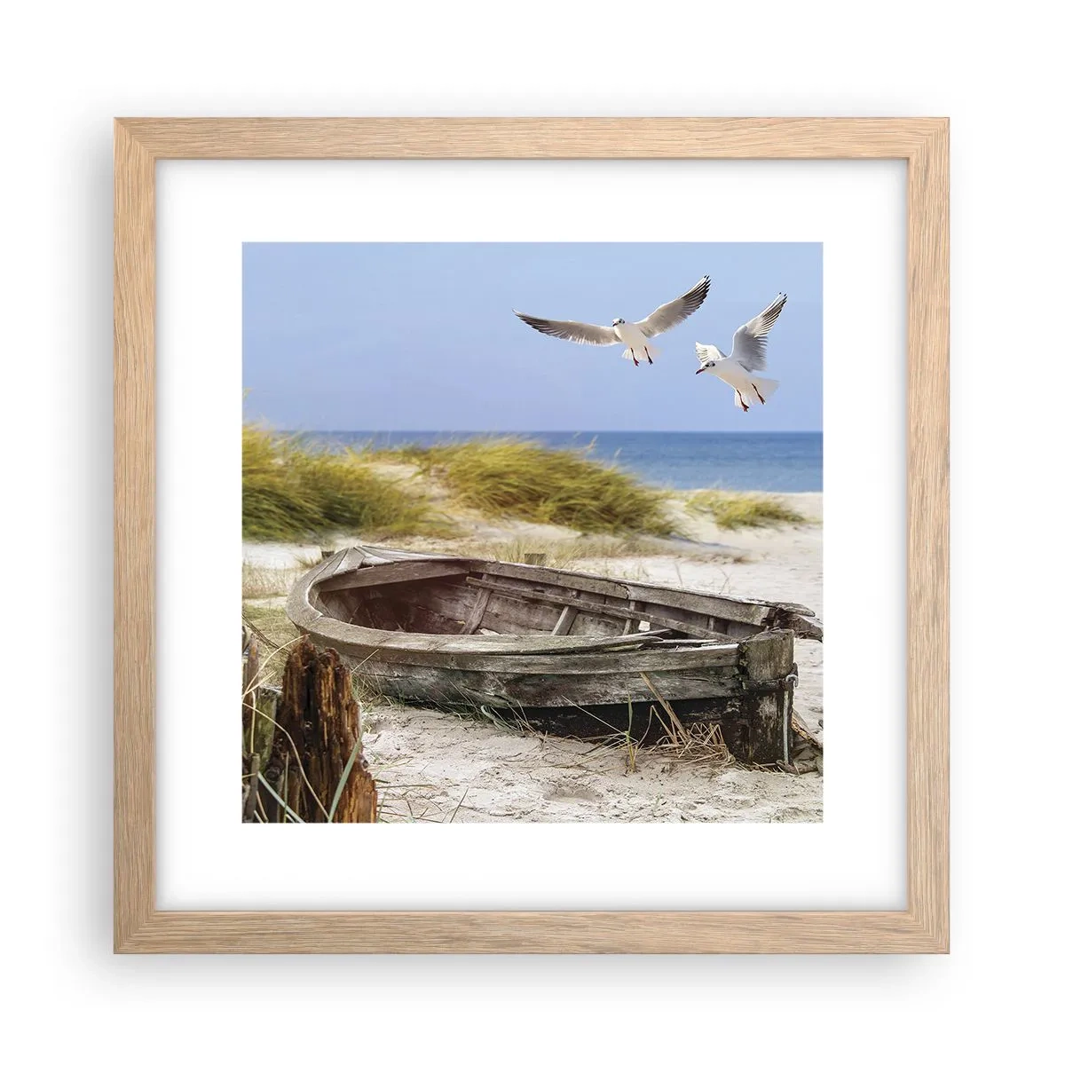 Poster în ramă de stejar deschis - Scăldate în vânt - 30x30 cm