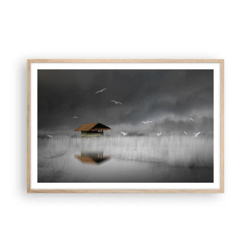 Poster în ramă de stejar deschis - Adăpost de ploaie - 91x61 cm