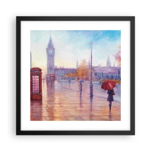 Poster în ramă neagră - O zi de toamnă londoneză - 40x40 cm