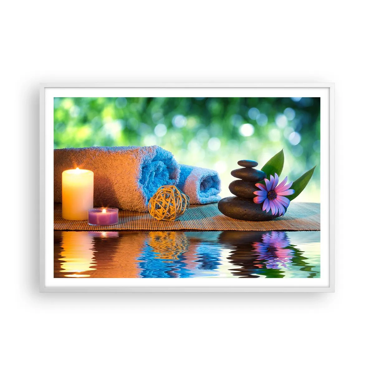 Poster în ramă albă - Timp pentru corp - 100x70 cm