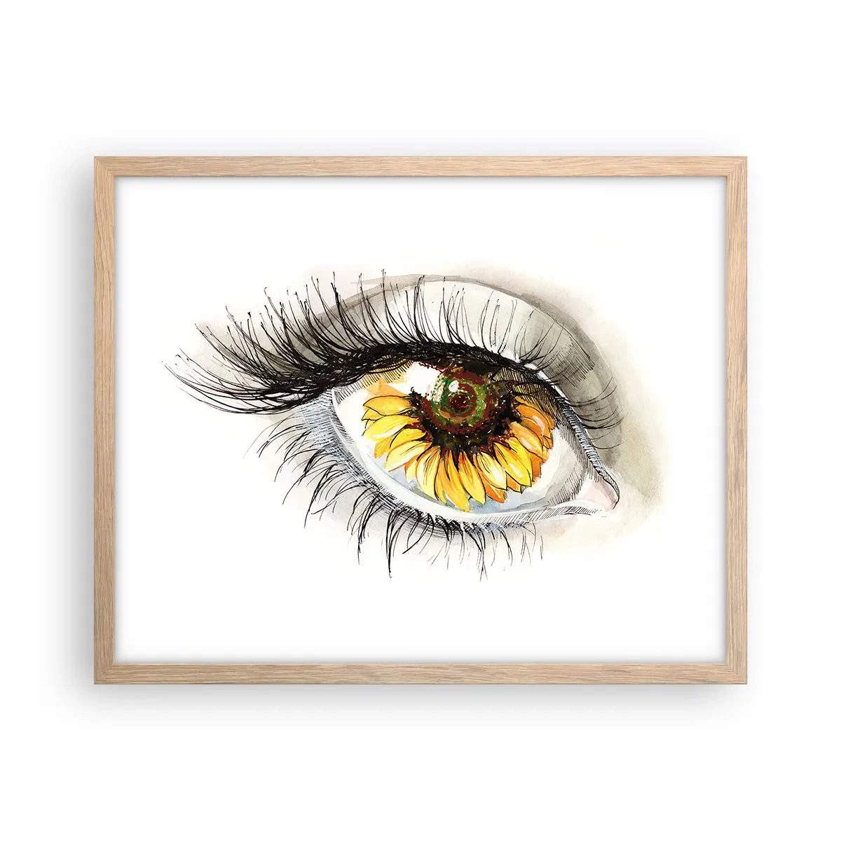 Poster în ramă de stejar deschis - O privire la fel de fierbinte ca vara - 50x40 cm