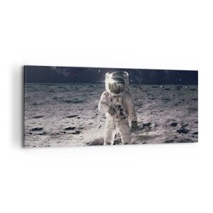 Tablou pe pânză - Salutări de pe Lună - 100x40 cm