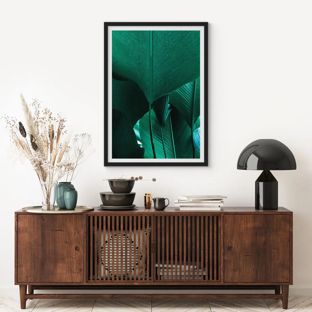 Poster în ramă neagră - Cu frunza la lumină - 61x91 cm