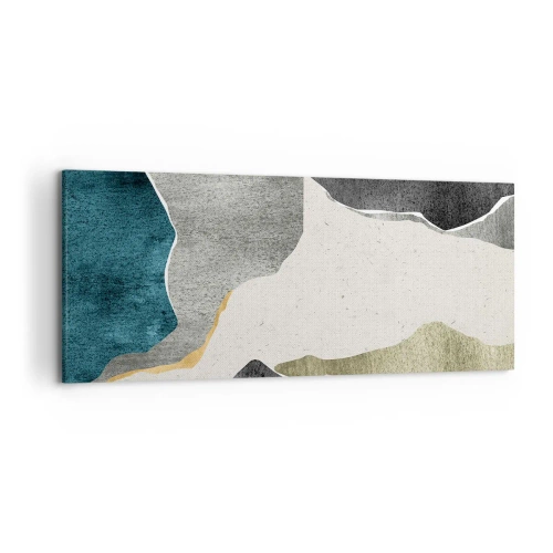 Tablou pe pânză - Compoziție mozaic cu fir de aur - 120x50 cm