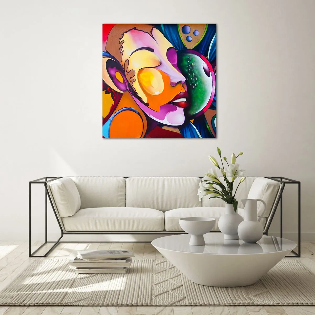 Tablou pe sticlă - Atingere de culoare - 60x60 cm