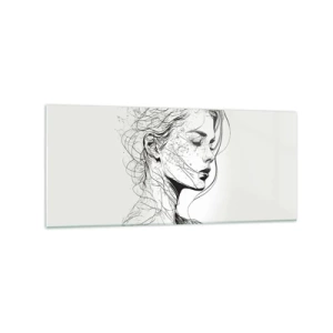 Tablou pe sticlă - Desenată cu linii - 120x50 cm