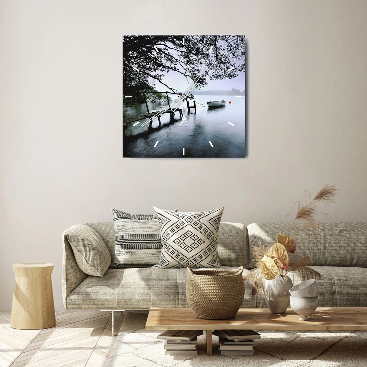 Ceas de perete - Ceas pe sticlă - Te odihnești deja - 40x40 cm