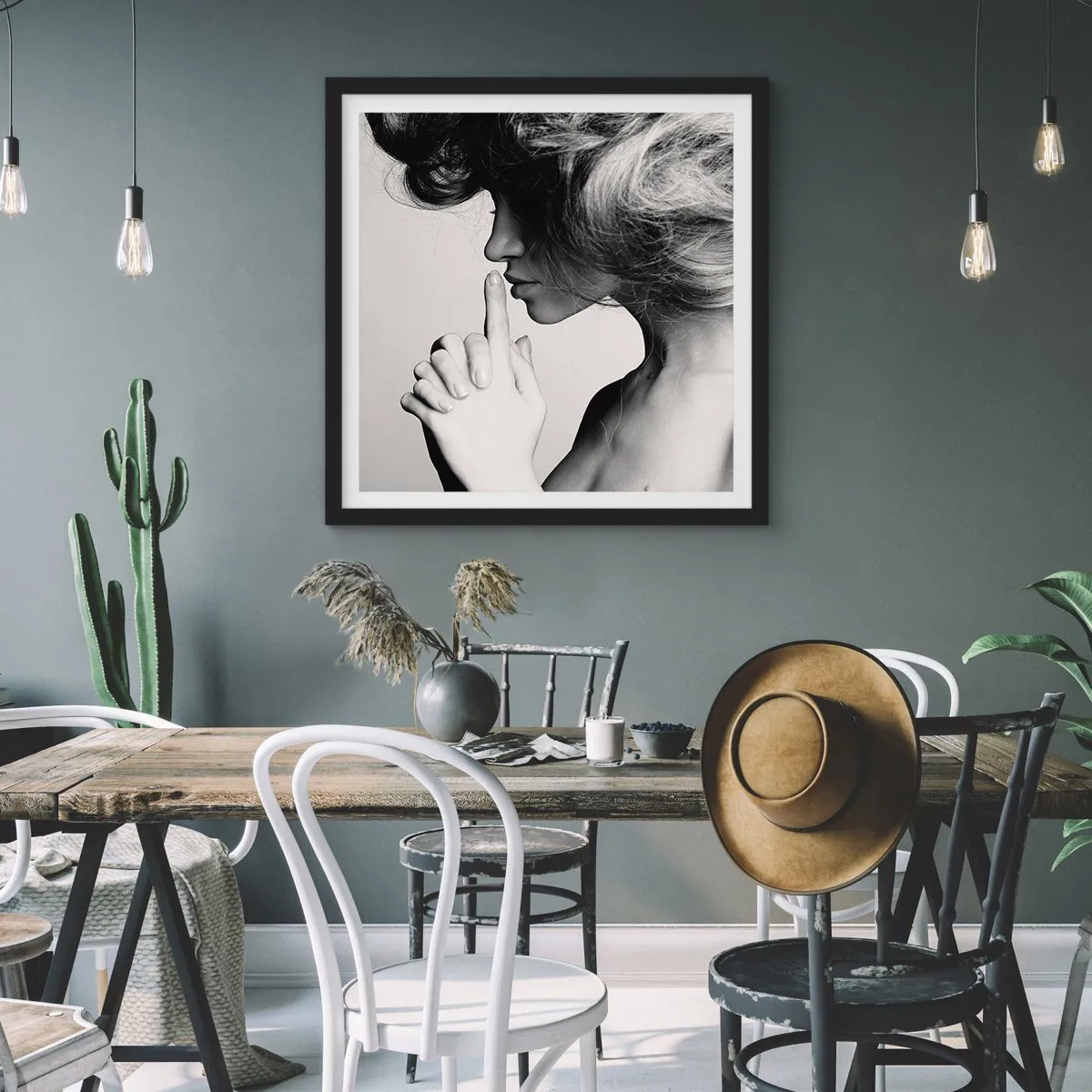 Poster în ramă neagră - Ascultă-te pe tine însuți - 60x60 cm