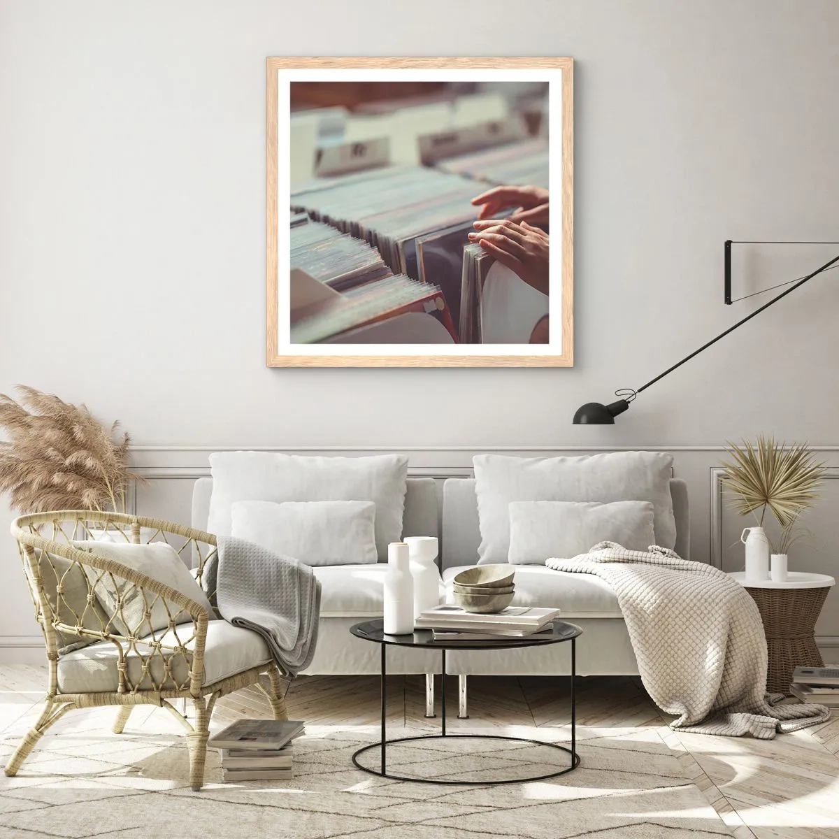 Poster în ramă de stejar deschis - În căutarea emoției - 30x30 cm