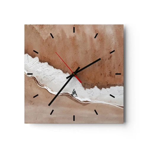 Ceas de perete - Ceas pe sticlă - În culorile pământului - 40x40 cm