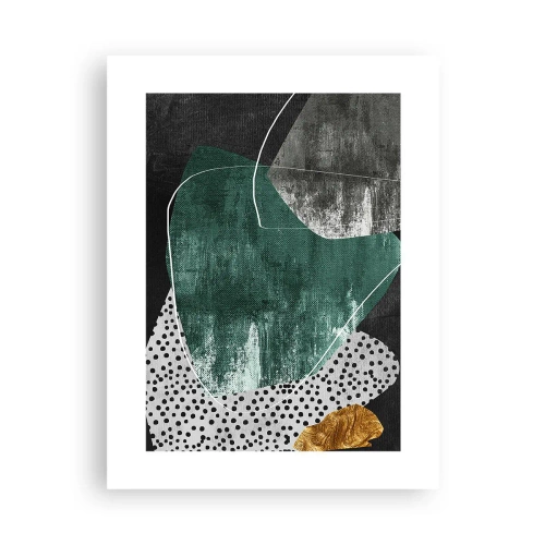 Poster - Abstracție colorată cu fulgi de aur - 30x40 cm