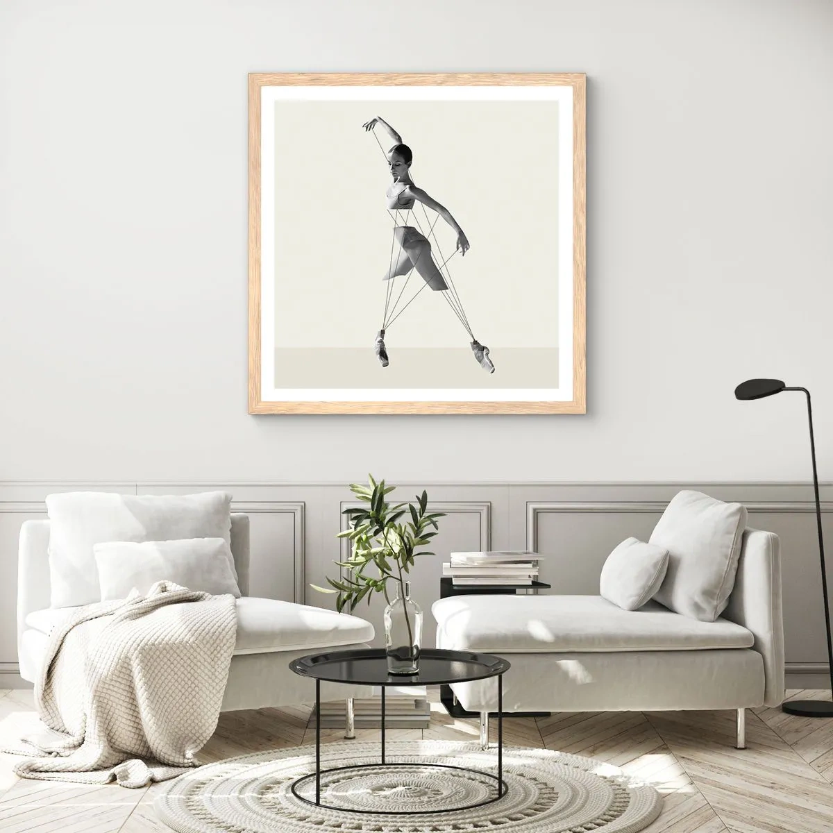 Poster în ramă de stejar deschis - Într-un teatru de lumină - 50x50 cm