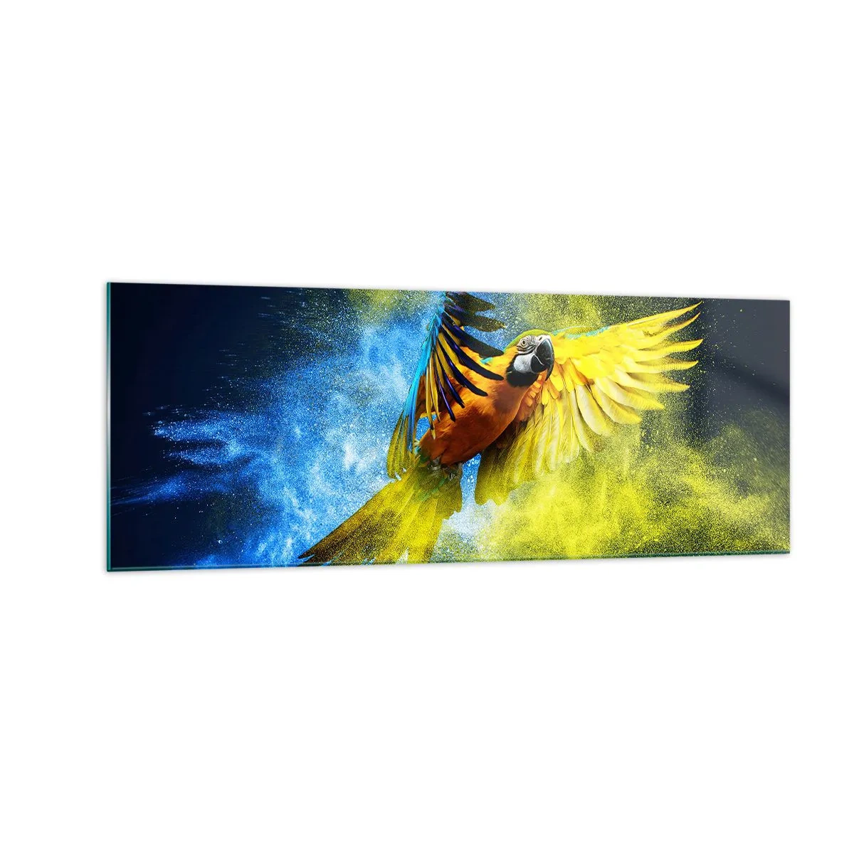 Tablou pe sticlă - În praful albastru-auriu - 140x50 cm