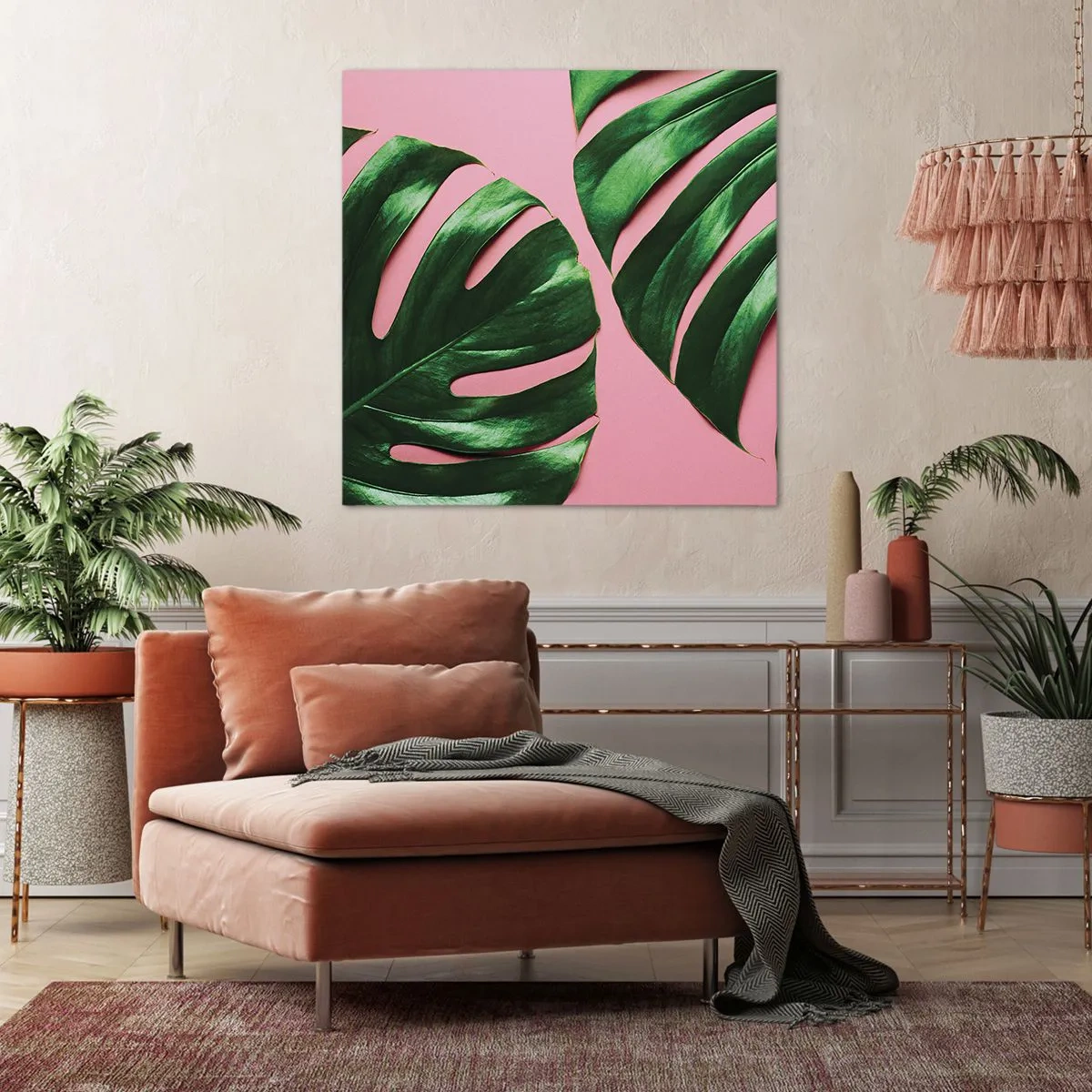 Tablou pe pânză - Întâlnire verde - 70x70 cm