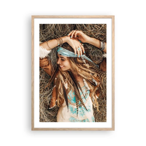 Poster în ramă de stejar deschis - În drum spre vara iubirii - 50x70 cm
