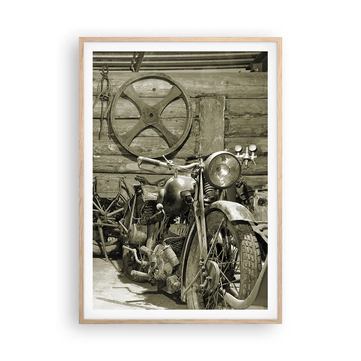 Poster în ramă de stejar deschis - În șopronul unchiului Vlad - 70x100 cm