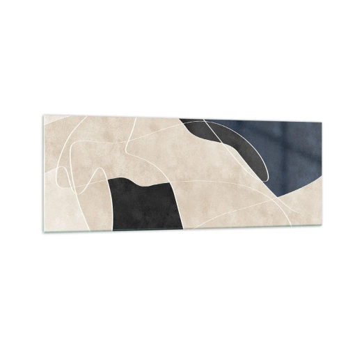 Tablou pe sticlă - Compoziție abstractă - contrast de culori - 140x50 cm