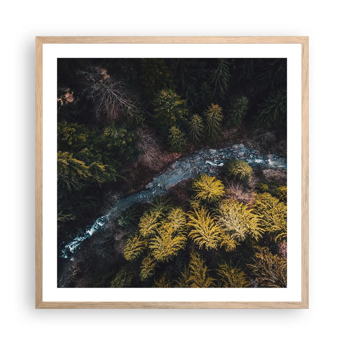 Poster în ramă de stejar deschis - Rapid și mai rapid - 60x60 cm