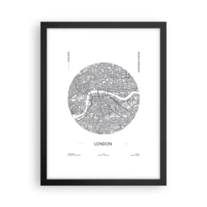 Poster în ramă neagră - Anatomia Londrei - 30x40 cm