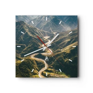 Ceas de perete - Ceas pe sticlă - Direct din inima munților - 40x40 cm