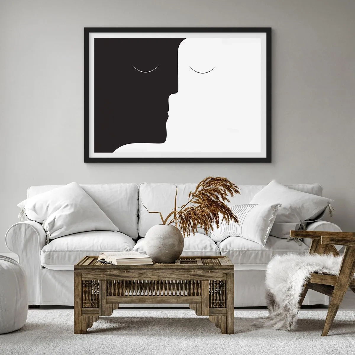 Poster în ramă neagră - Unitatea contrariilor - 40x30 cm