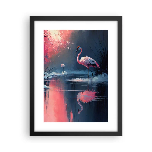 Poster în ramă neagră - Reculegere pentru păsări - 30x40 cm