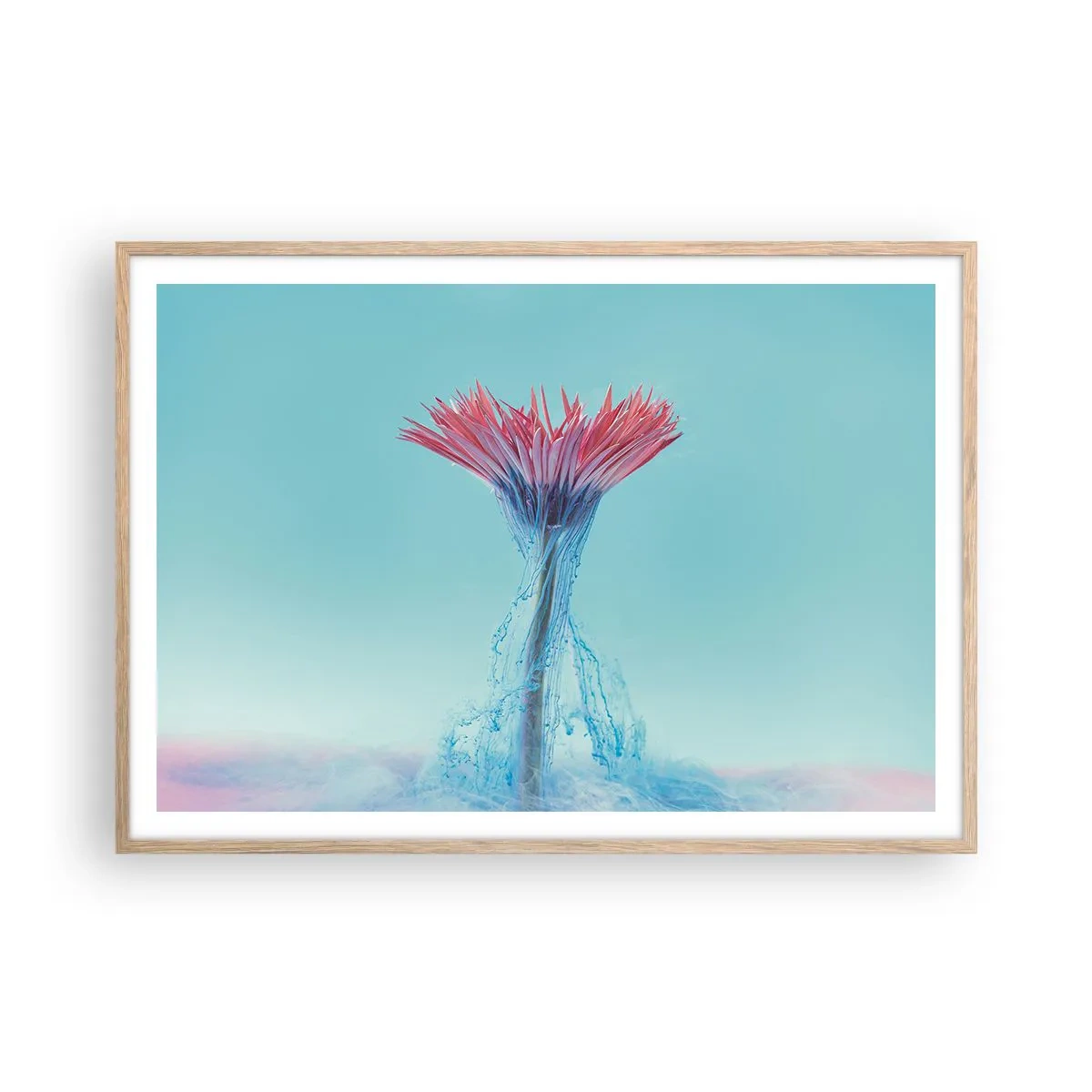 Poster în ramă de stejar deschis - Într-o unduire revigorantă - 100x70 cm