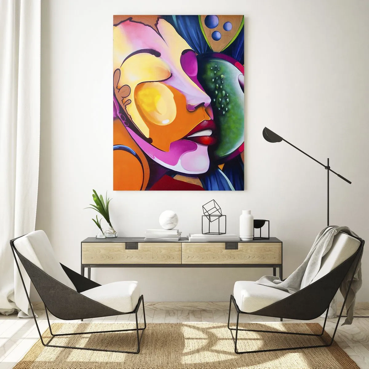 Tablou pe sticlă - Atingere de culoare - 50x70 cm
