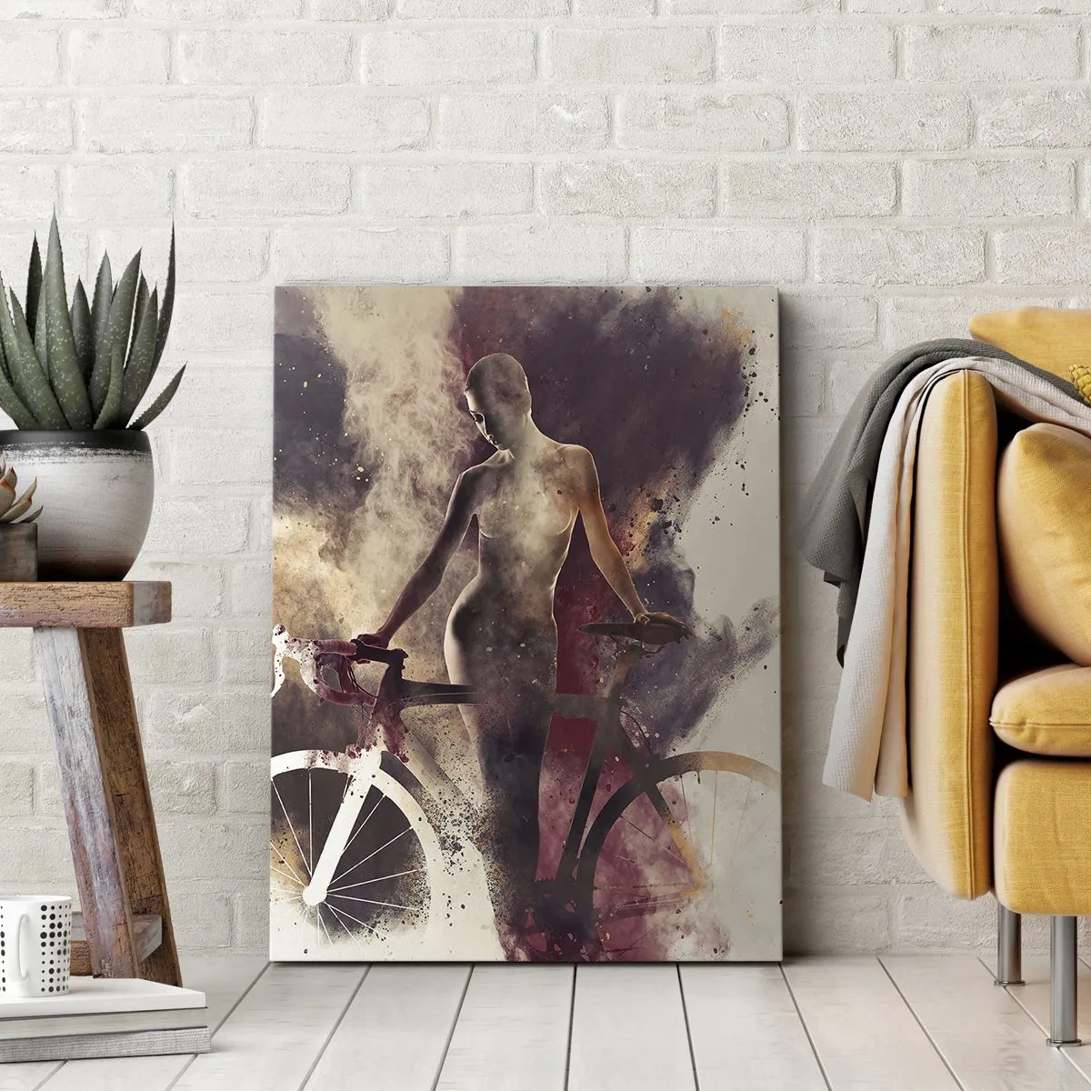 Tablou pe pânză - În forme de marmură sufletul ciclist - 50x70 cm