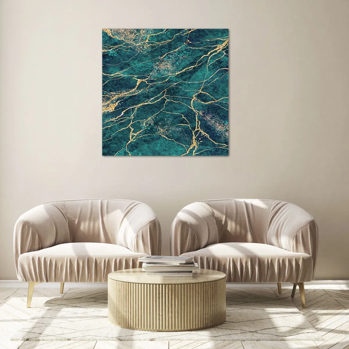 Tablou pe sticlă - Filon de aur - 60x60 cm