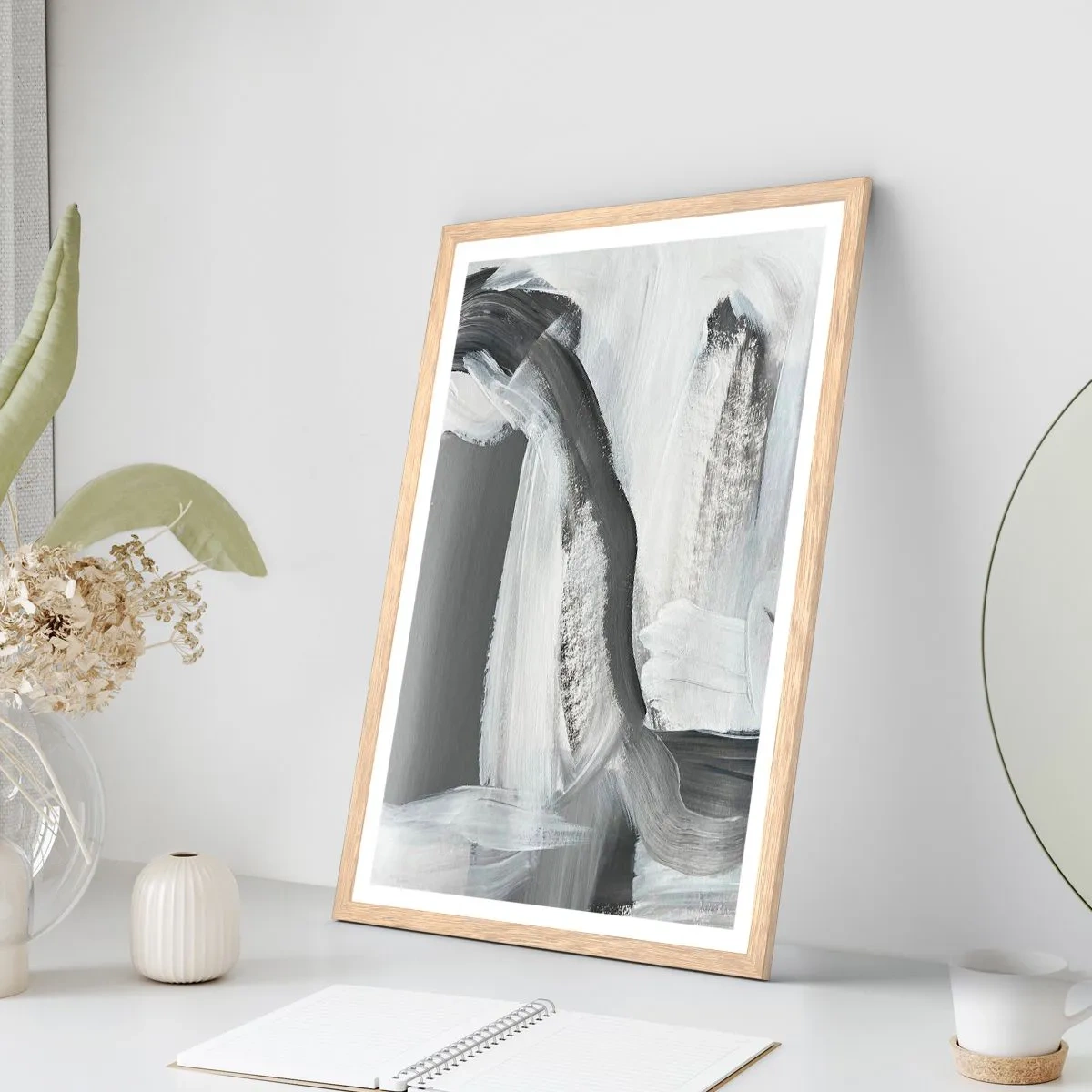 Poster în ramă de stejar deschis - Cu o mișcare decisivă - 70x100 cm