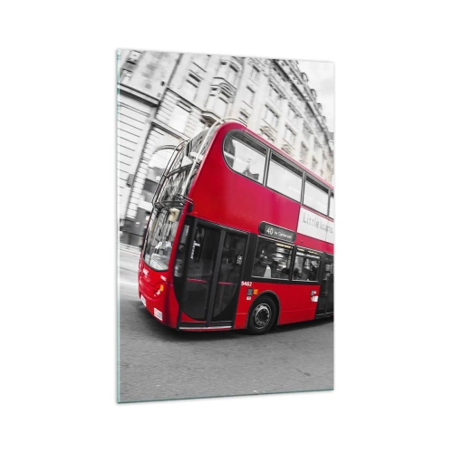 Tablou pe sticlă - Londra în mod tradițional - by bus - 70x100 cm