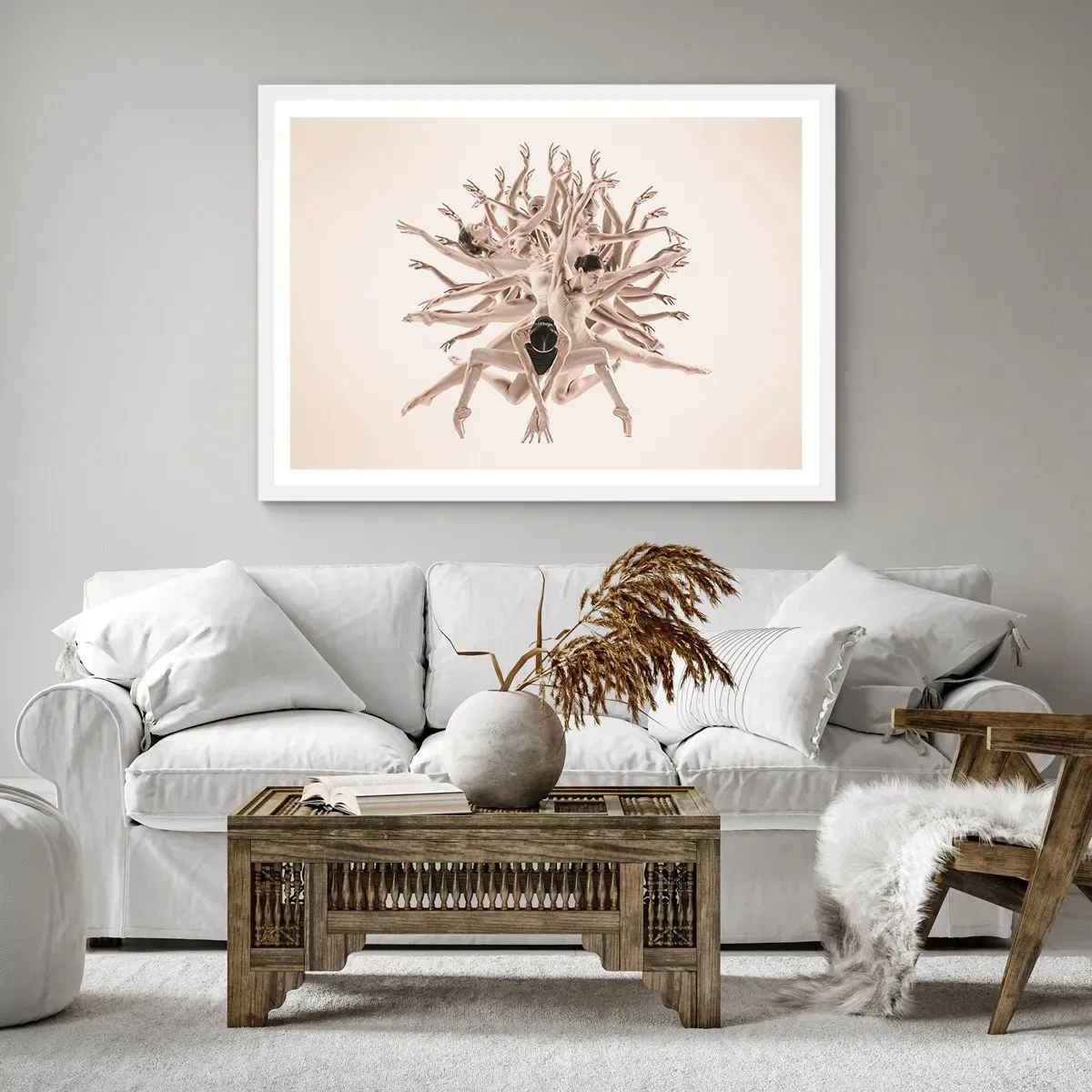 Poster în ramă albă - Înflorirea în dans - 40x30 cm