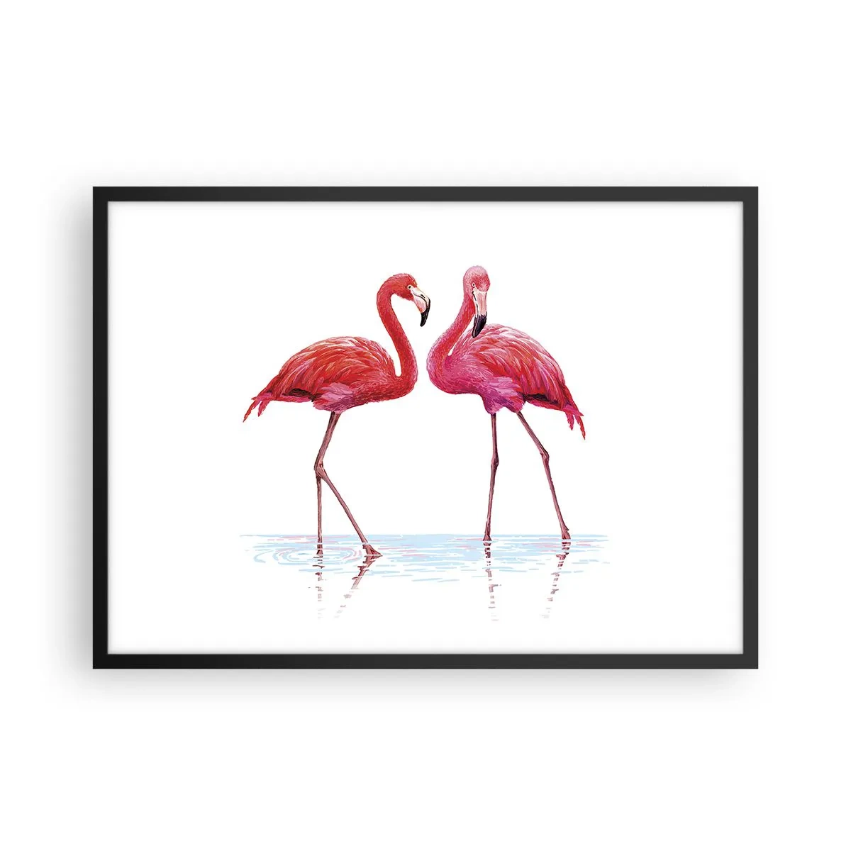Poster în ramă neagră - Pink randez-vous - 70x50 cm