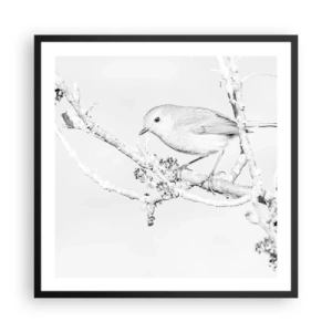 Poster în ramă neagră - Dimineață de iarnă - 60x60 cm