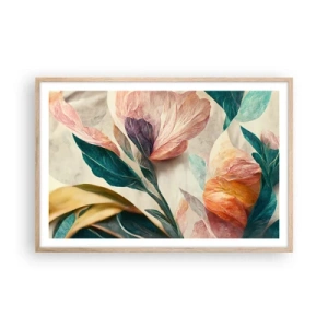 Poster în ramă de stejar deschis - Flori din insulele sudice - 91x61 cm