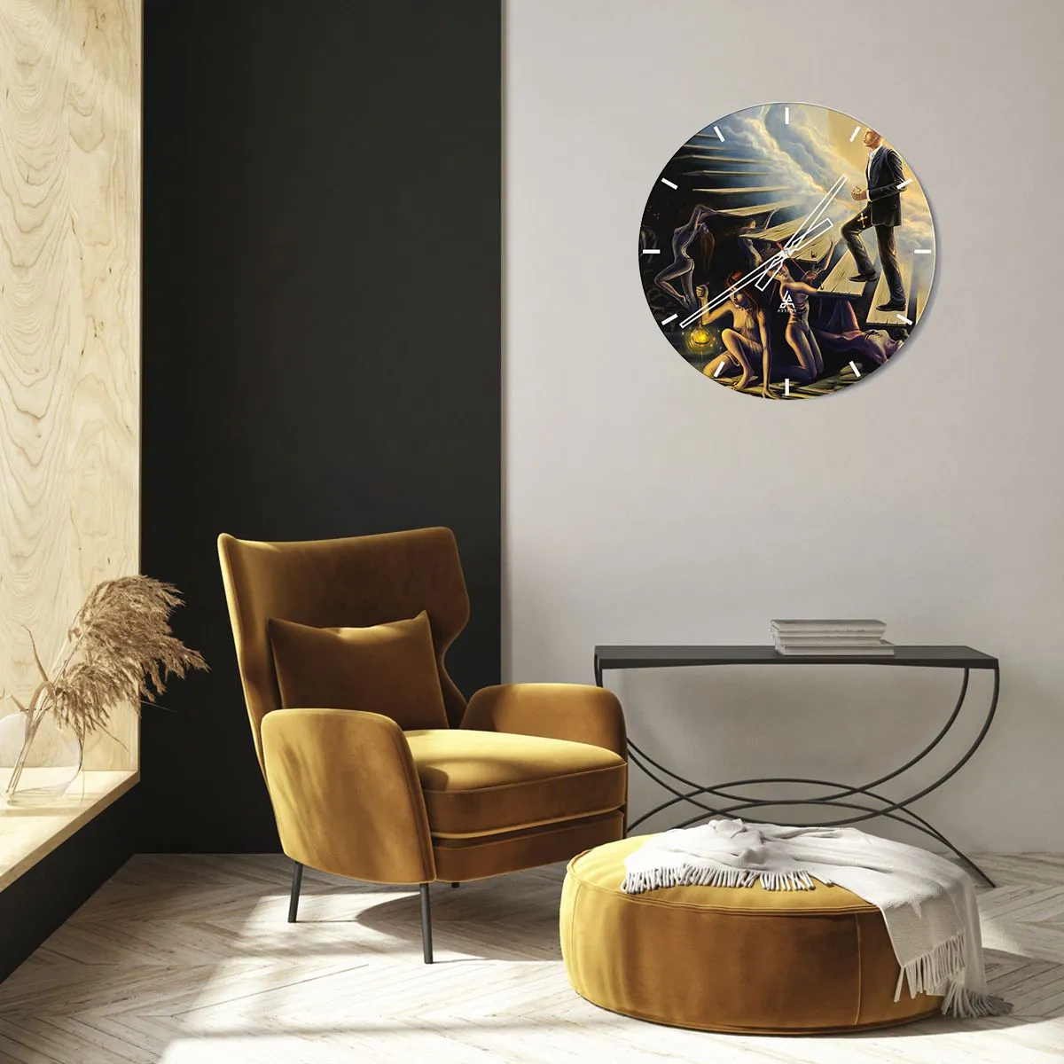 Ceas de perete - Ceas pe sticlă - O călătorie dantescă spre lumină - 30x30 cm