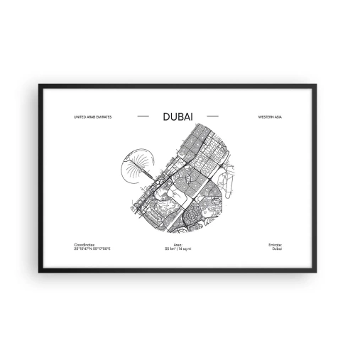 Poster în ramă neagră - Anatomia Dubaiului - 91x61 cm