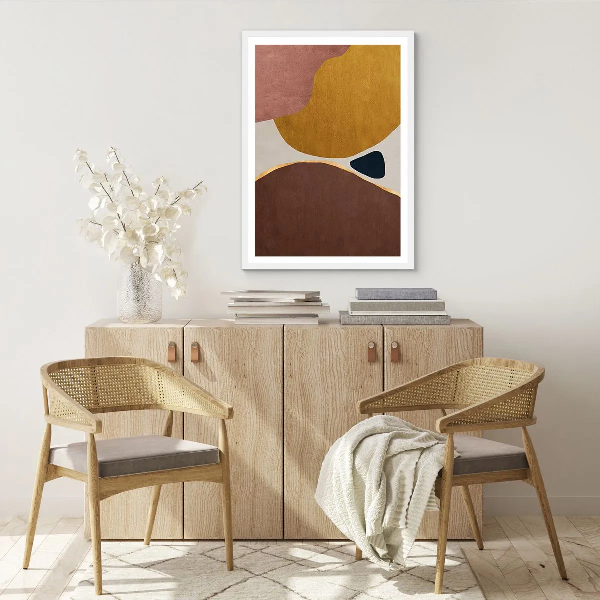 Poster în ramă albă - Abstracție - un loc în spațiu - 61x91 cm