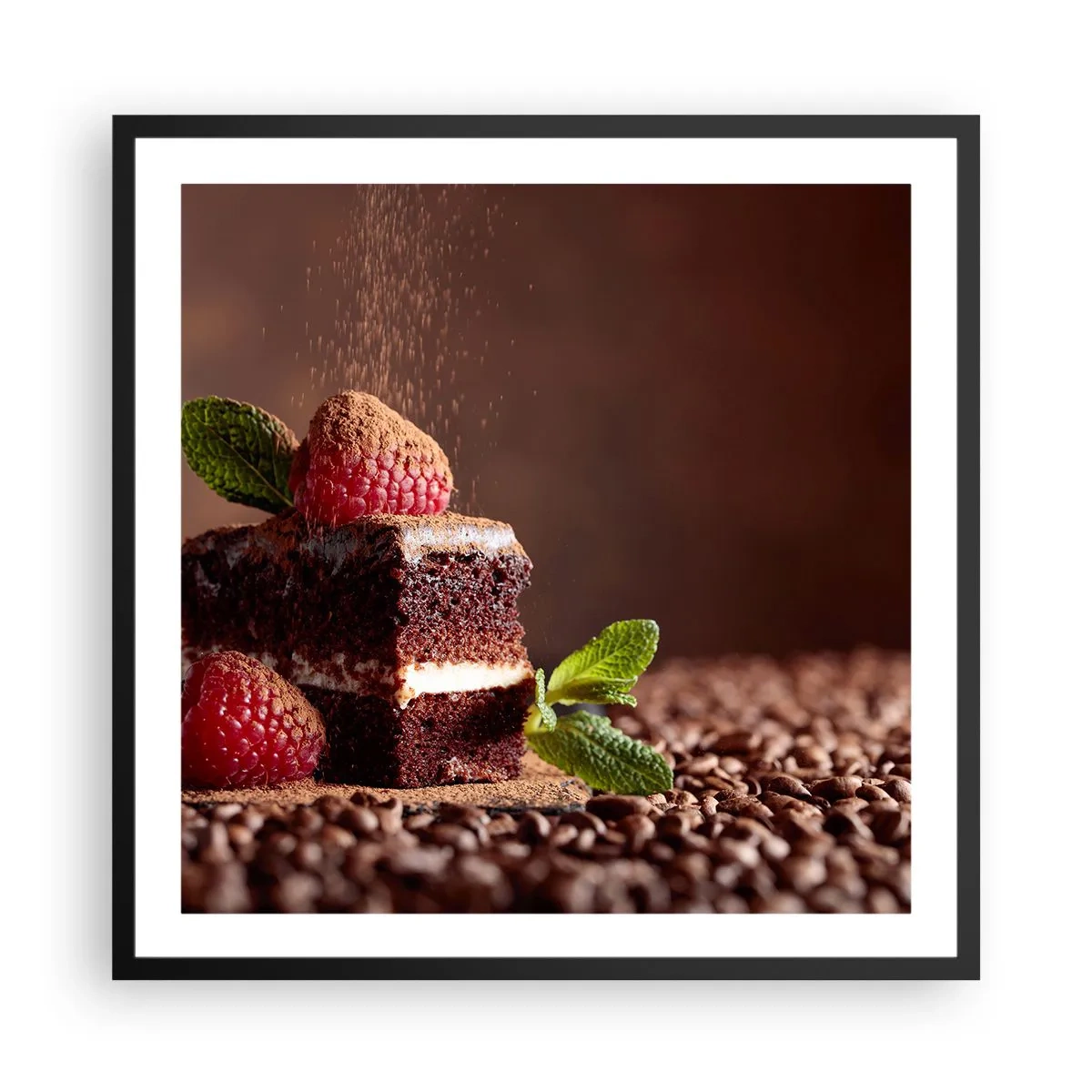 Poster în ramă neagră - Viața este dulce - 60x60 cm