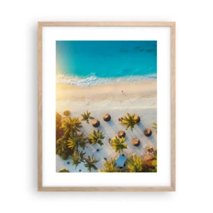 Poster în ramă de stejar deschis - Bun venit în paradis - 40x50 cm