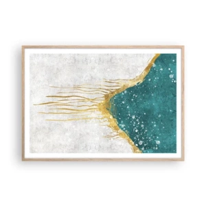 Poster în ramă de stejar deschis - Mareea de aur - 100x70 cm