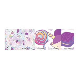 Mostră tapet autocolant Deluxe Sticker - Să ai o zi de naștere în fiecare zi - Pentru copii, Bomboane, Acadea - 100x30 cm