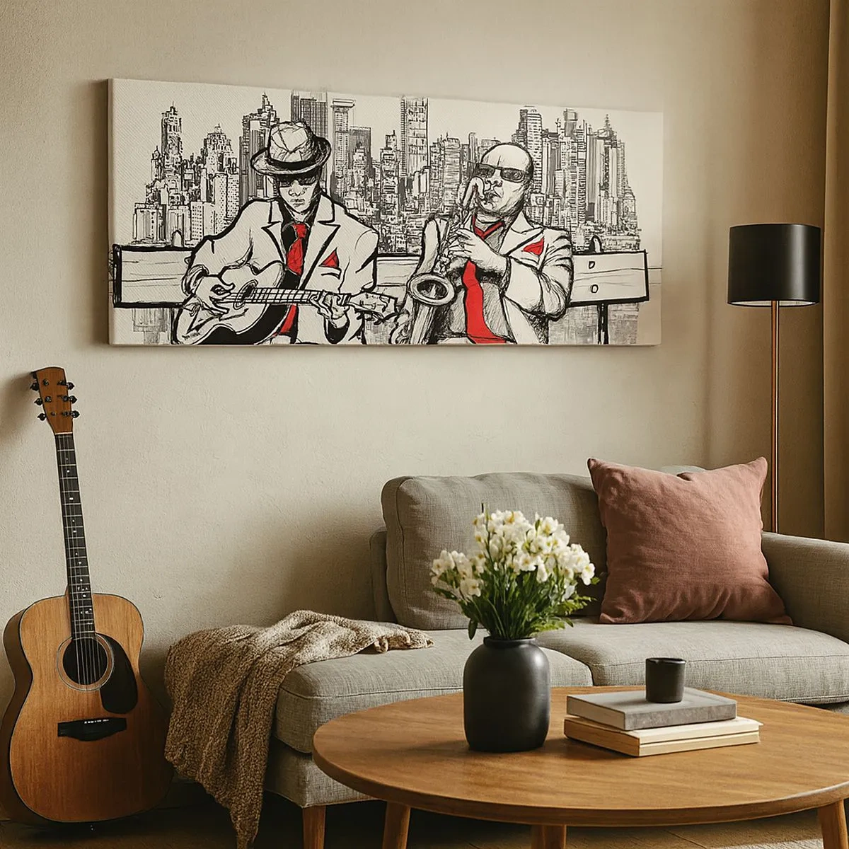 Tablou pe pânză - Improvizație la New York - 100x40 cm