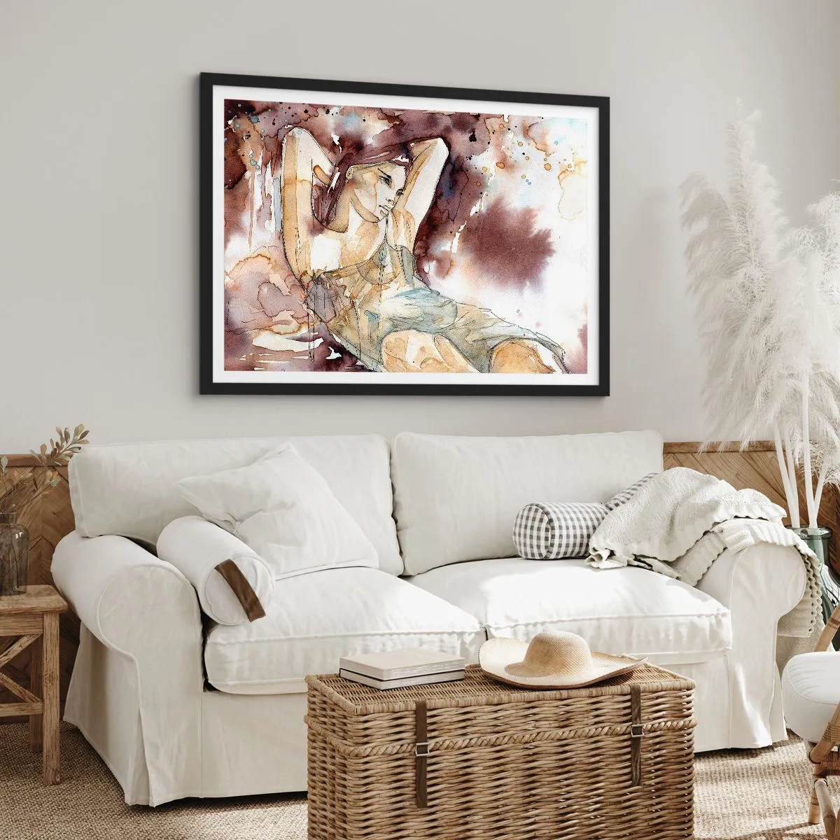 Poster în ramă neagră - Într-o dispoziție mov deschis - 91x61 cm