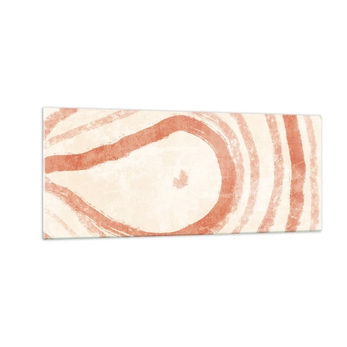 Tablou pe sticlă - Cercuri de corali - compoziție - 100x40 cm